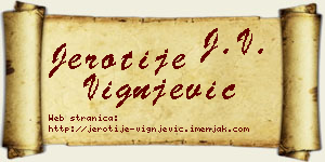 Jerotije Vignjević vizit kartica